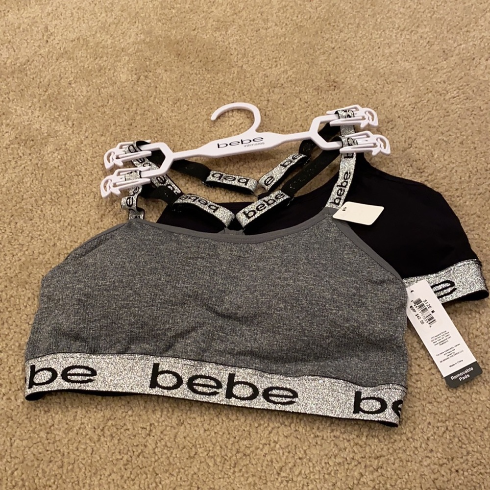 bebe Racer Back Sports Bra Set NWT - Picture 3 of 8